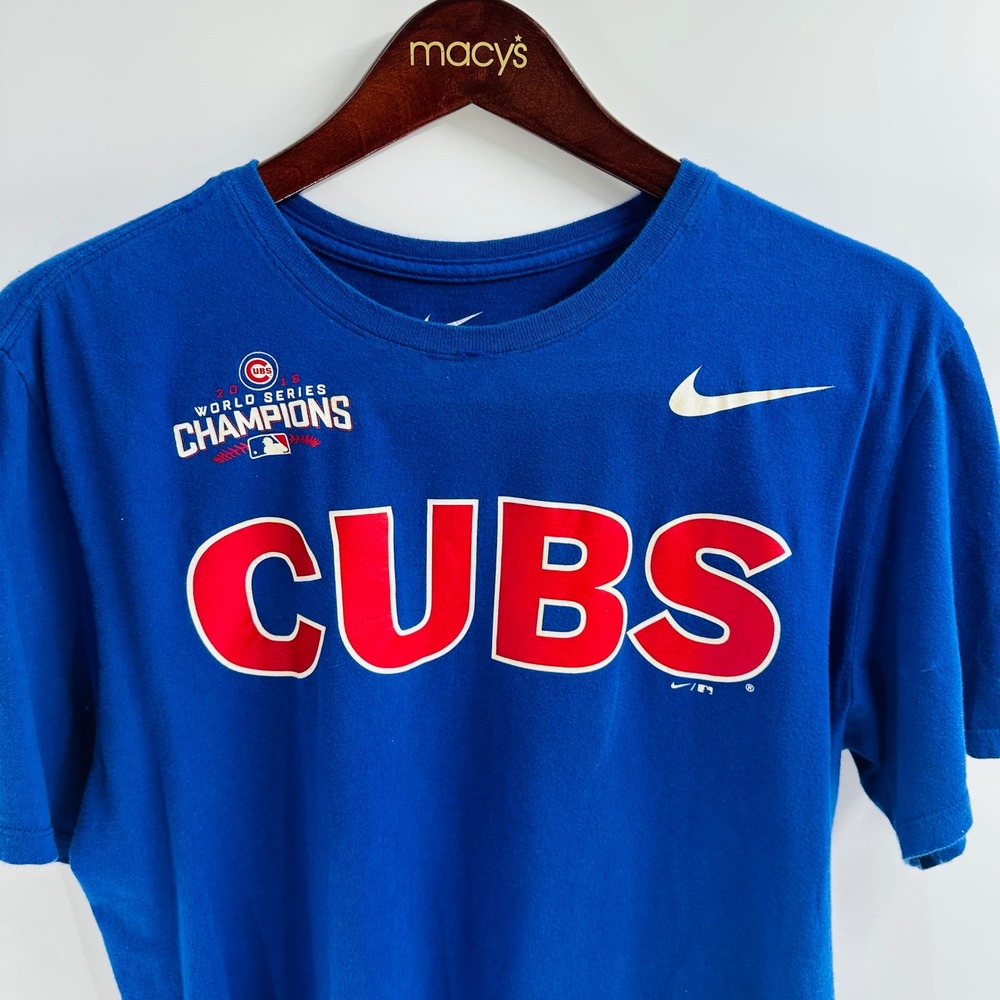 Nike Chicago Cubs 2016 World Series Champions Athletic Cut T-Shirt Blue L‎